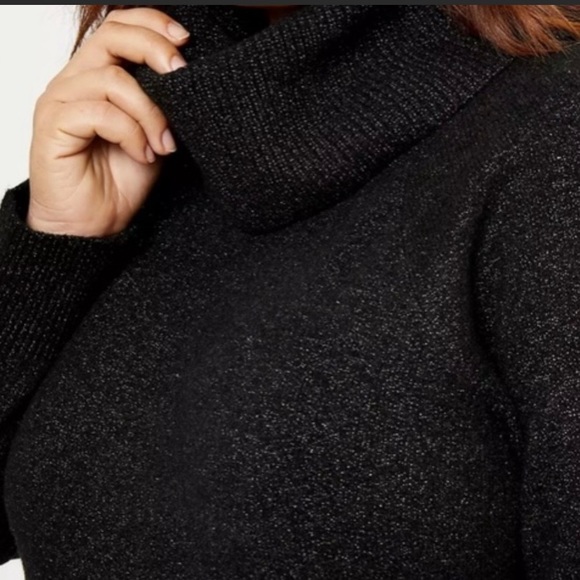 NWT Loft Cowl Neck Shimmer Sweater Dress - Picture 2 of 2
